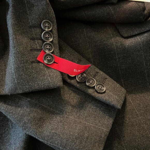 NWT! RTL $200 J Ferrar Mens 38SH Charcoal Sport Coat Jacket Slim Ultra Comfort - Picture 8 of 11